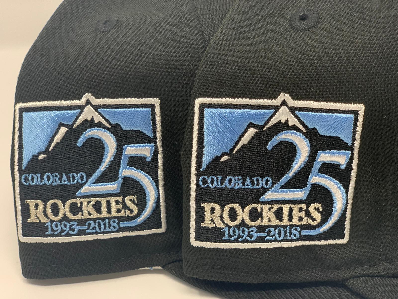 COLORADO ROCKIES 25TH ANNIVERSARY BLACK ICY BRIM NEW ERA FITTED HAT –  Sports World 165