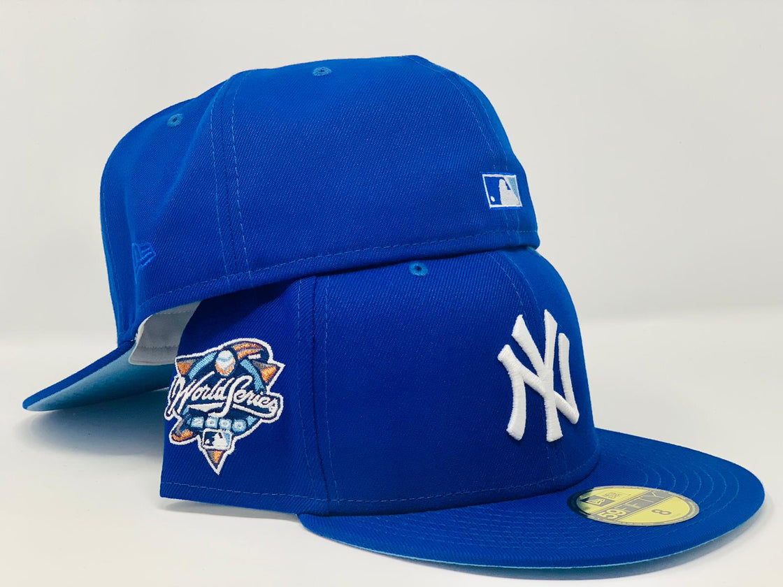 NEW YORK YANKEES 2000 WORLD SERIES ROYAL ICY BRIM NEW ERA FITTED HAT