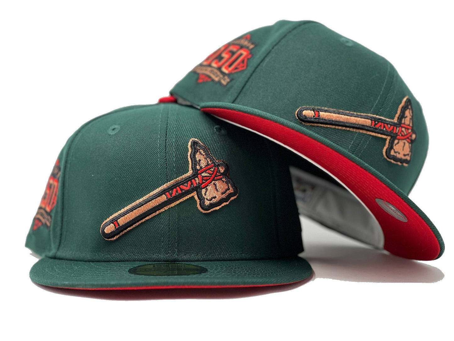 Atlanta Braves 150th Anniversary Red Brim New Era Fitted Hat