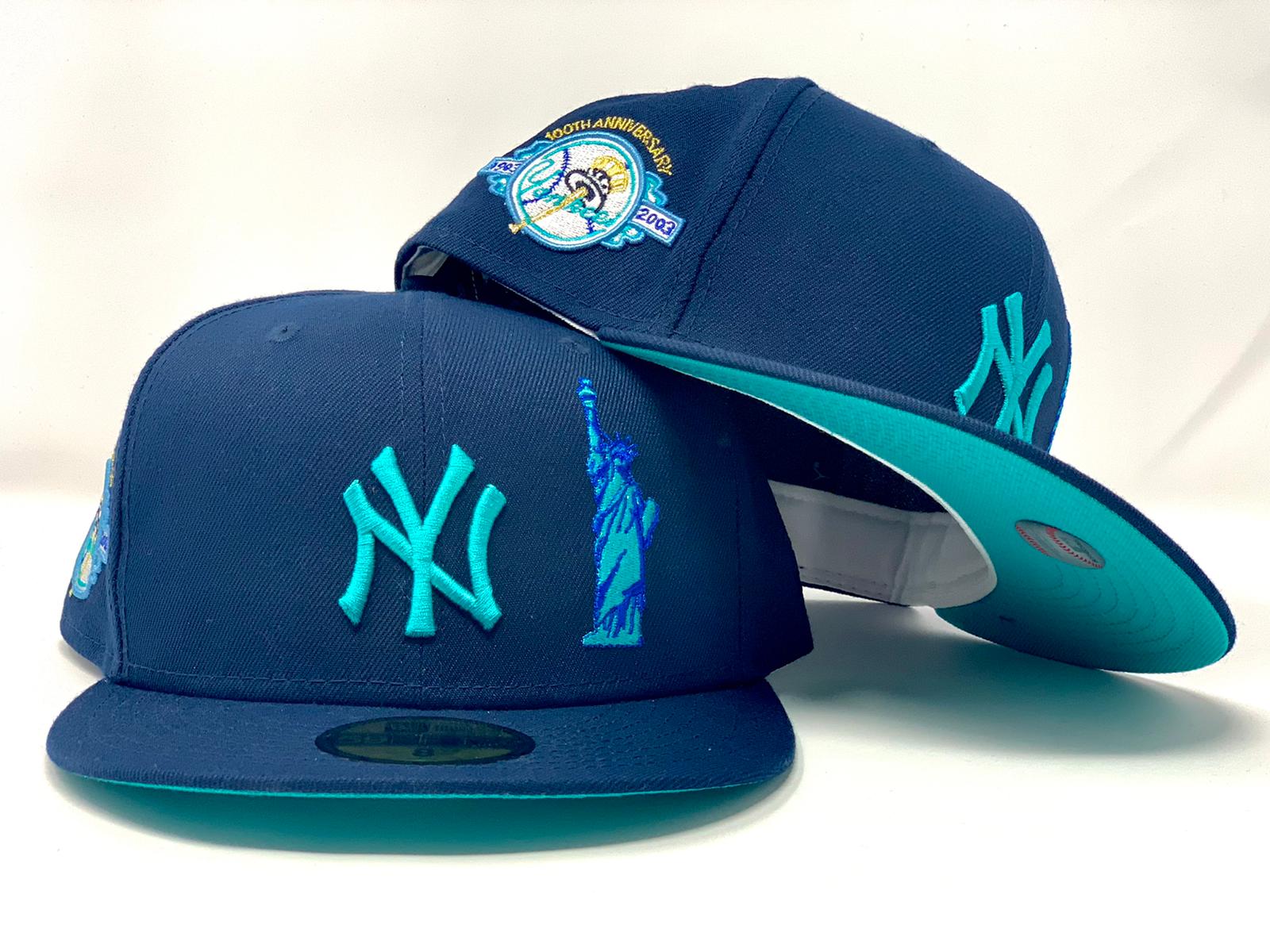Statue of Liberty New York Giants 75th Anniversary 59FIFTY New Era Fitted Hat (Blue Red Under BRIM) 7 1/2