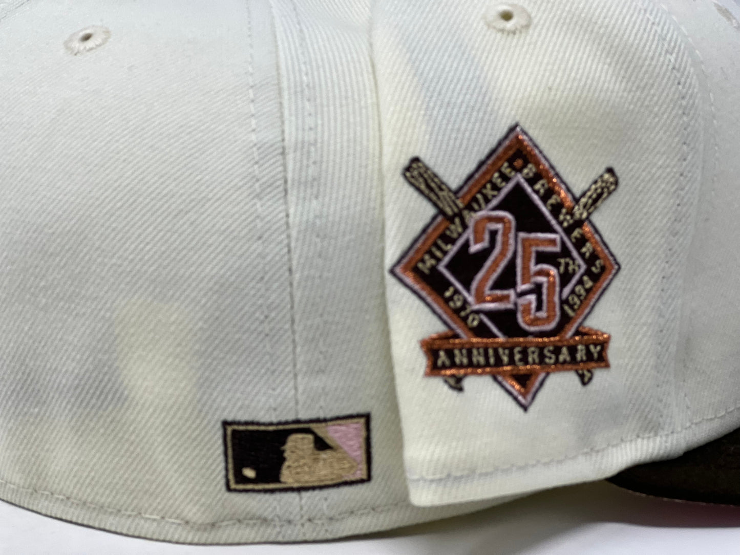 Milwaukee Brewers 25th Anniversary Pink Brim New Era Fitted Hat