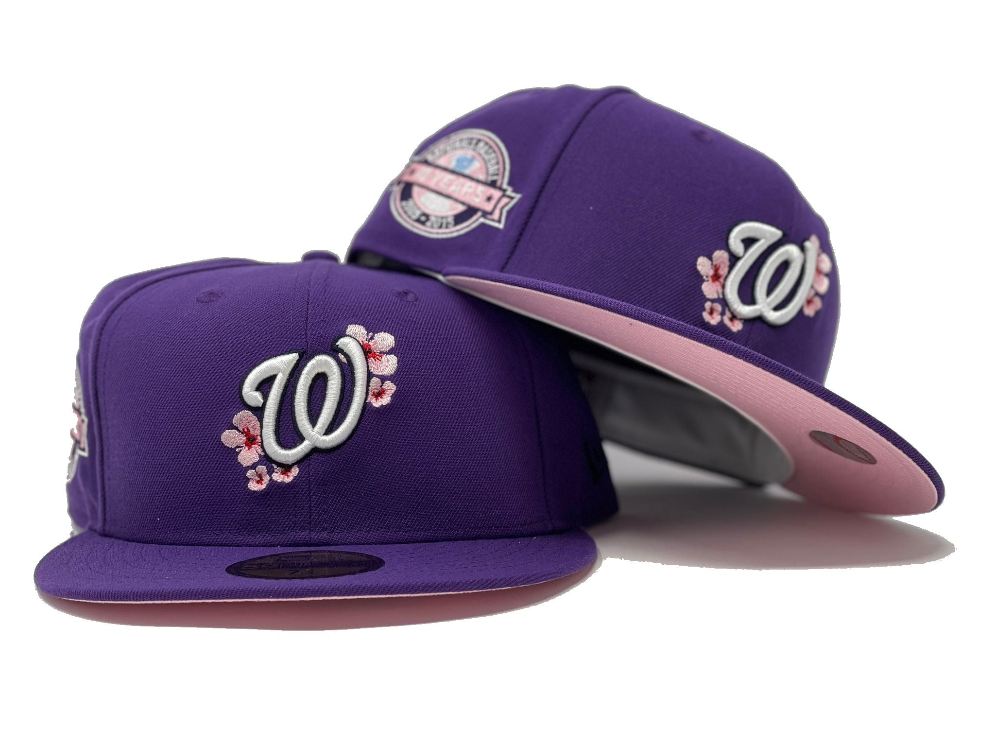 Men's Washington Nationals New Era Pink/Sky Blue 10th Anniversary  Undervisor 59FIFTY Fitted Hat