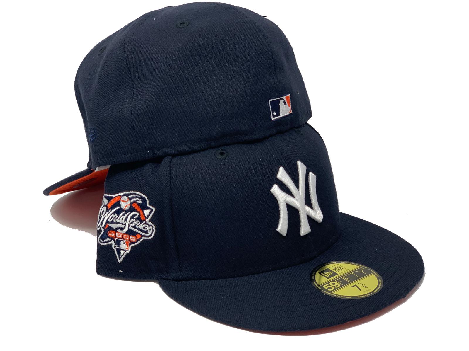 NEW YORK YANKEES 2000 WORLD SERIES NAVY ORANGE BRIM NEW ERA FITTED