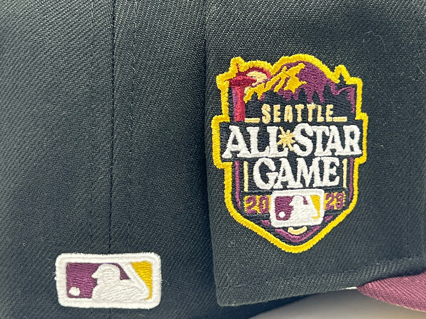 Cleveland Guardians 2023 All Star Game Black Maroon Visor Vegas Gold Brim New Era Fitted Hat