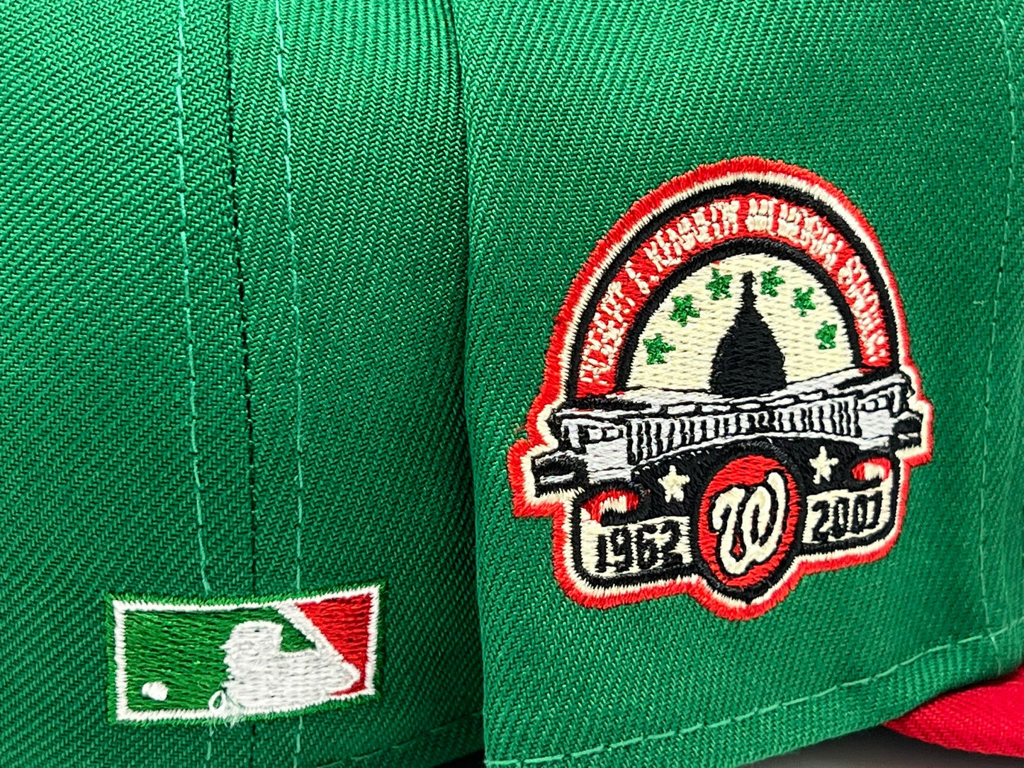 Washington  Nationals 25th Anniversary Green Red Visor Gray Brim New Era Fitted Hat