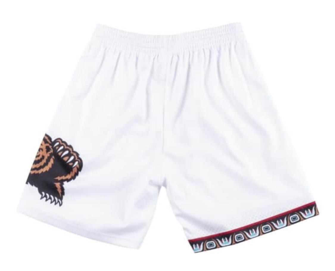 Mitchell and Ness Vancouver Grizzlies NBA White Swingman Shorts