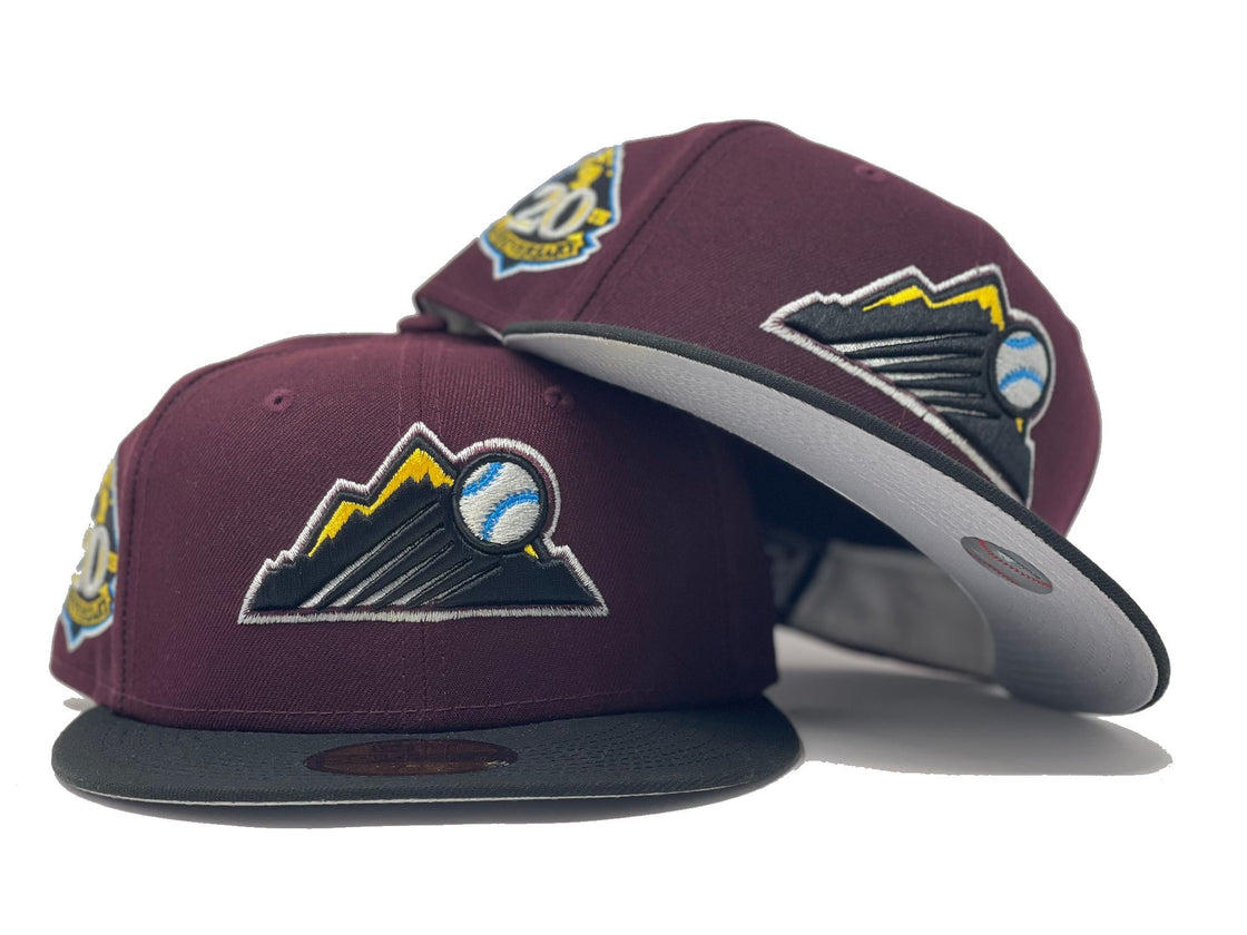 Marron Colorado Rockies 20th Anniversary Custom New Era Fitted Hat
