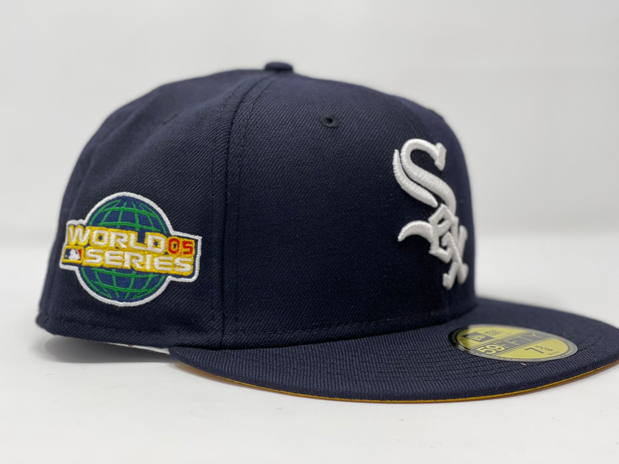 Houston Baseball Hat Light Navy Stone Trucker 2005 World Series New Era 59FIFTY Fitted Light Navy | Stone Trucker Mesh / Light Navy | Snow White 