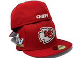 KANSAS CITY CHIEFS 55TH SUPER BOWL ON FIELD RED NEW ERA FITTED HAT
