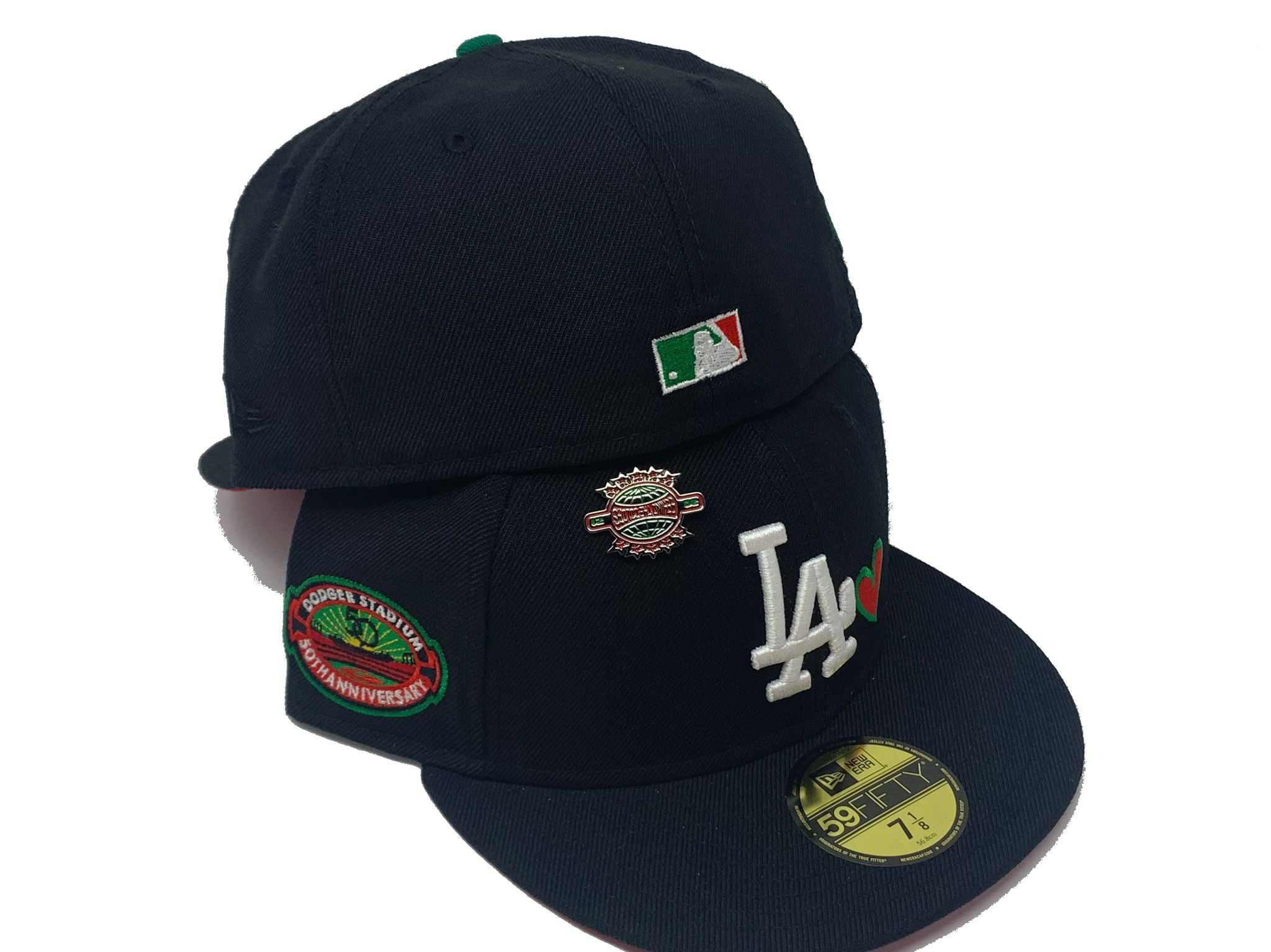 LOS ANGELES DODGERS 50TH ANNIVERSARY WITH HEART BLACK RED BRIM NEW ERA –  Sports World 165