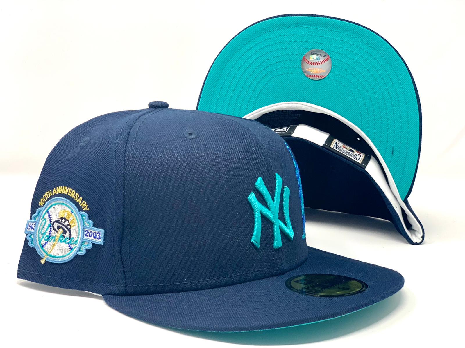 NEW YORK YANKEES FITTED 59FIFTY 100TH ANNIVERSARY METALLIC LOGO