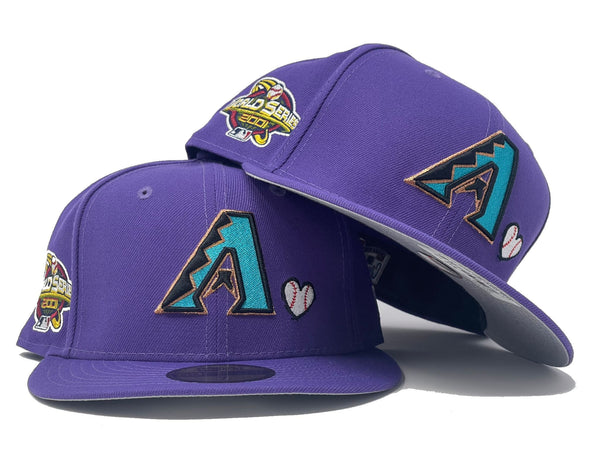 Arizona Diamondbacks New Era 2001 World Series Patch Up 59FIFTY Fitted Hat - Purple 7 1/8