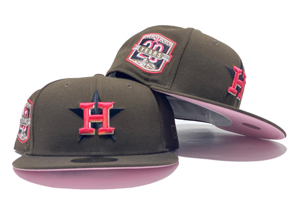 HOUSTON ASTRO 20TH ANNIVERSARY WALNUT PINK BRIM NEW ERA FITTED HAT