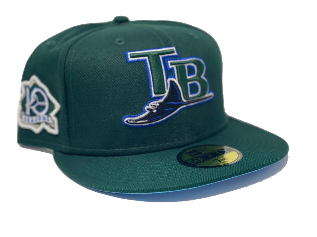 TAMPA BAY DEVIL RAYS 10TH SEASON DARK GREEN ICY BRIM NEW ERA FITTED HAT