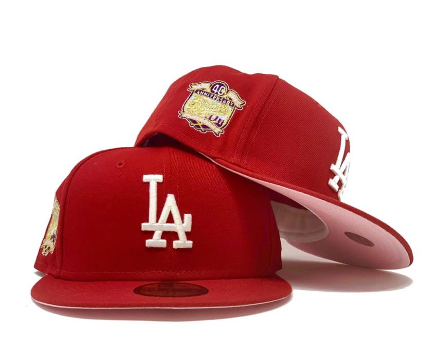 Red Los Angeles Dodgers 40th Anniversary Custom New Era Fitted Hat