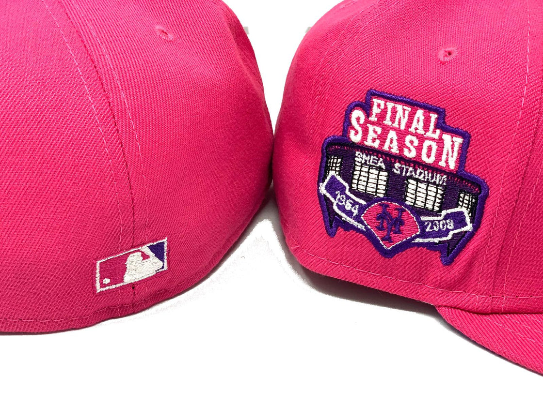 NEW YORK METS SHEA STADIUM FINAL SEASON FUSION PINK PURPLE BRIM NEW  ERA FITTED HAT