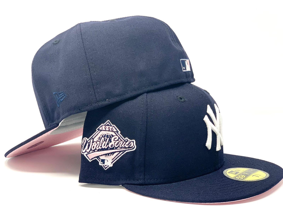 NEW YORK YANKEES 1996 WORLD SERIES NAVY PINK BRIM NEW ERA FITTED HAT