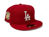 LOS ANGELES DODGERS 40TH ANNIVERSARY RED PINK BRIM NEW ERA FITTED HAT
