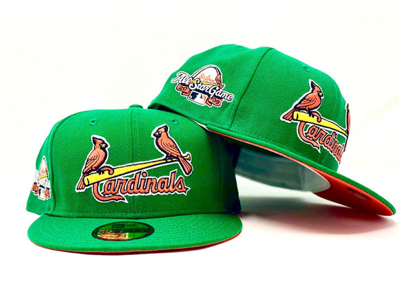 ST. LOUIS CARDINALS 2009 ALL STAR GAME KELLY GREEN ORANGE BRIM NEW ERA FITTED HAT