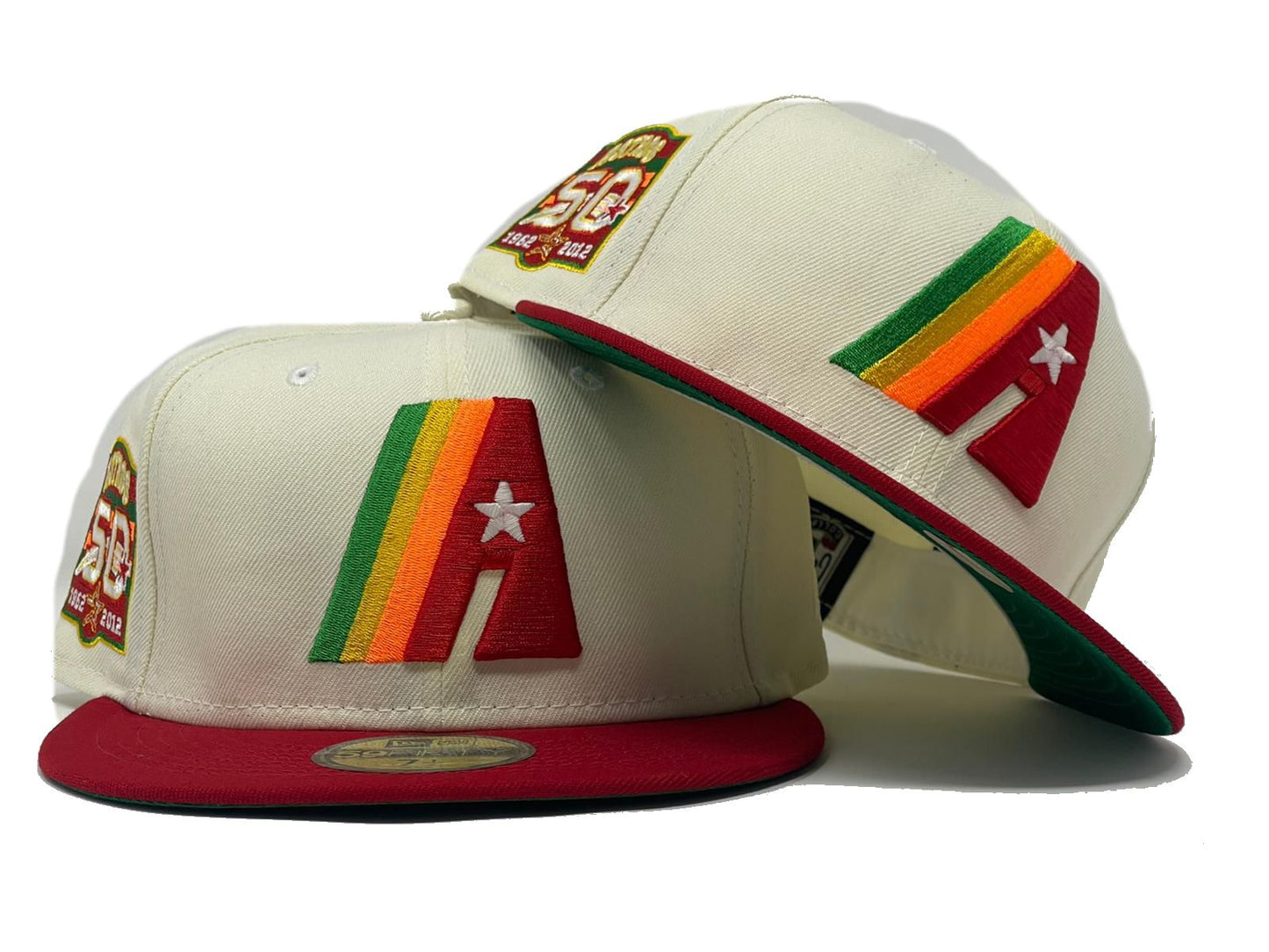 HOUSTON ASTROS 50TH ANNIVERSARY GREEN BRIM NEW ERA FITTED HAT