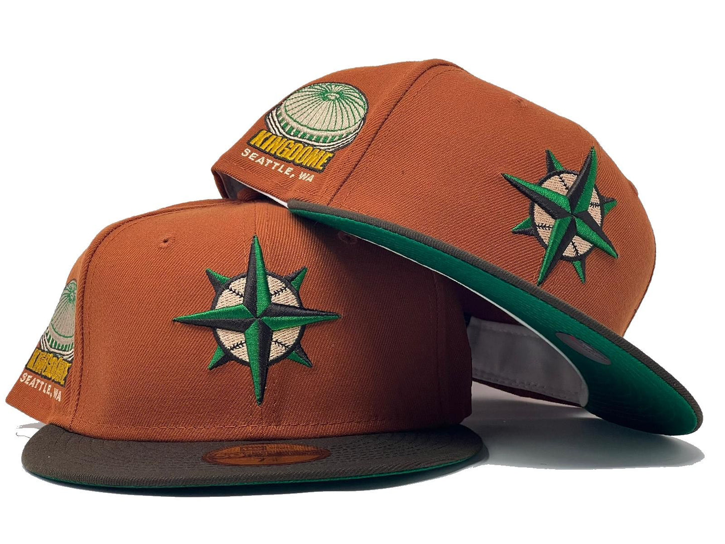 Seattle Mariners Kingdome Stadium Green Brim New Era Fitted Hats
