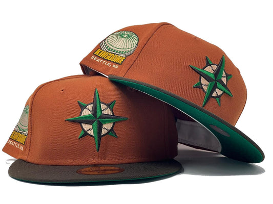 Seattle Mariners Kingdome Stadium Green Brim New Era Fitted Hats