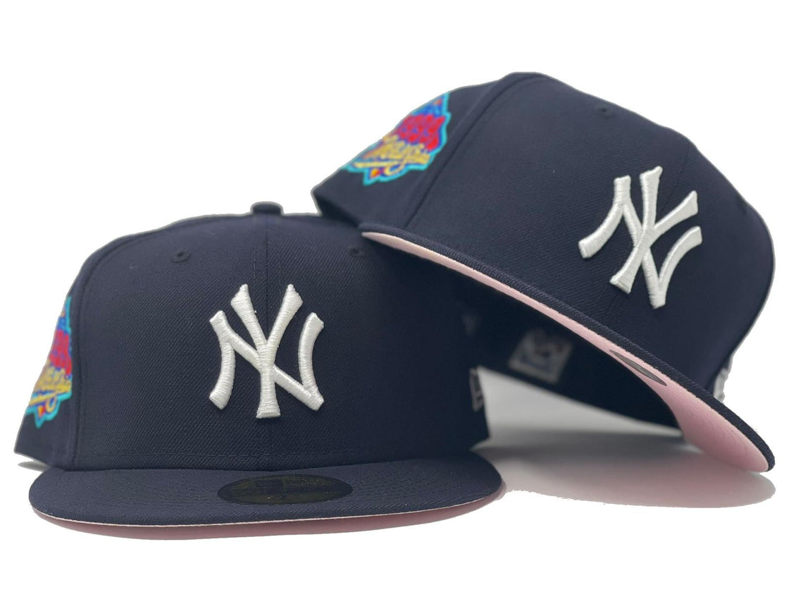 New York Yankees 1999 World Series Navy Pink Brim New Era Fitted Hat