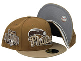 PHILADELPHIA PHILLIES 1996 ALL STAR GAME LIGHT BRONZE CAMEL VISOR GRAY BRIM NEW ERA FITTED HAT
