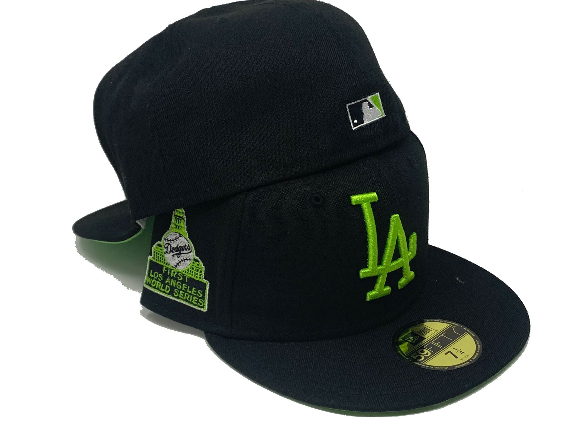 Los Angeles Dodgers 40th Anniversary New Era 59FIFTY Fitted Hat (Black Woodland Camo Green Under BRIM) 7