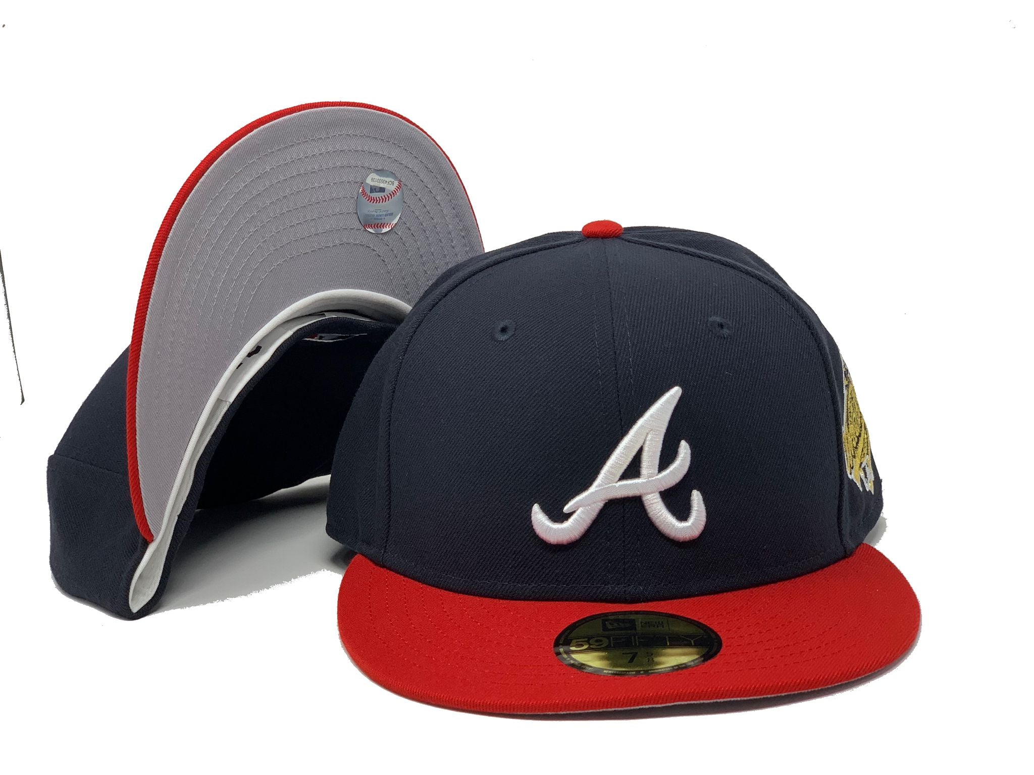 Atlanta Braves New Era Custom 59FIFTY Blue Logo Sweatband Fitted Hat, 7 3/8 / Blue