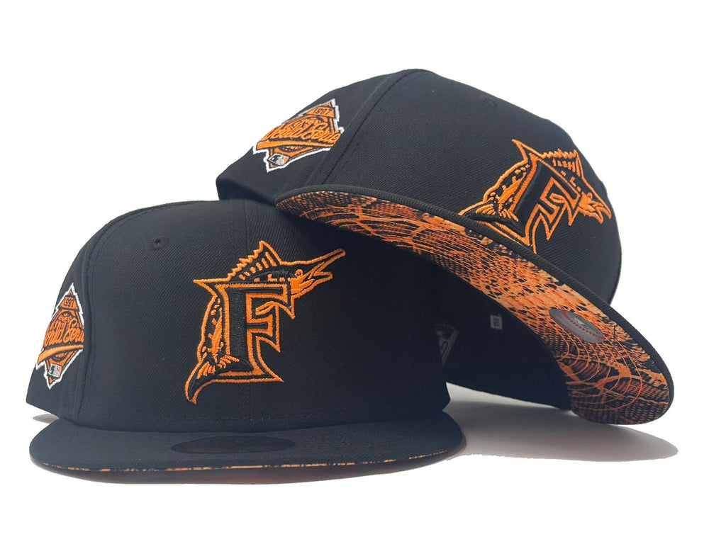 Florida Marlins 1997 World Series Snakeskin Print Brim New Era Fitted Hat