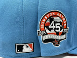 HOUSTON ASTROS 45TH ANNIVERSARY "SKY BLUE PACK" ORANGE BRIM NEW ERA FITTED HAT