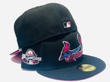 ST. LOUIS CARDINALS 2009 ALL STAR GAME BLACK FUSION PINK BRIM NEW ERA FITTED HAT