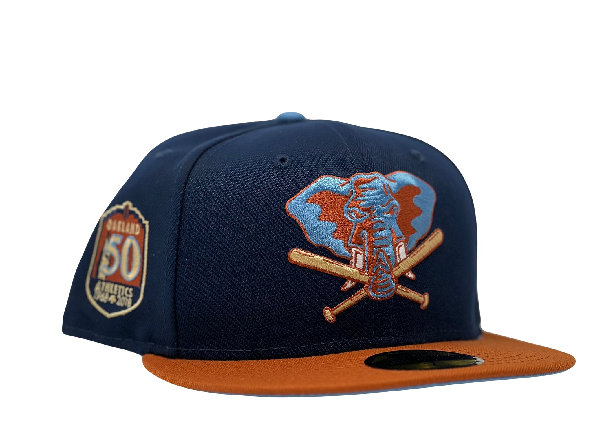 Oakland Baseball Hat Sky Blue New Era 59FIFTY Fitted Sky Blue / White | Metallic Gold / 7 7/8