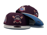 PITTSBURGH PIRATES 1887 ESTABLISHED MAROON OFF WHITE ICY BRIM NEW ERA FITTED HAT