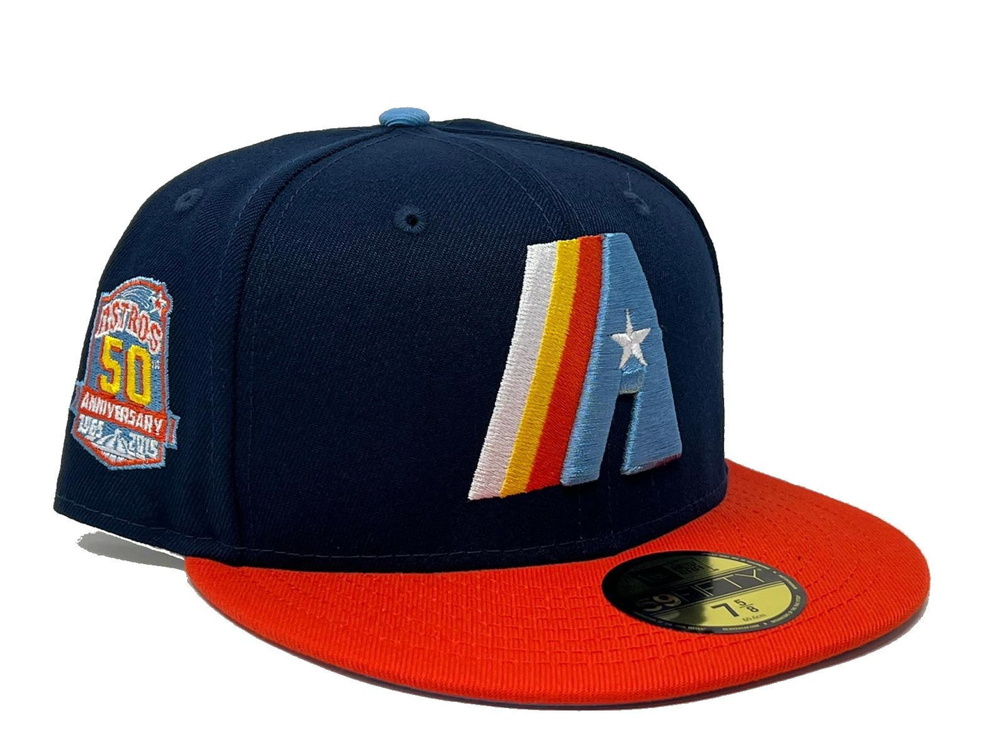 Houston Astros 50th Anniversary Navy Orange Icy Brim New Era Fitted Hat