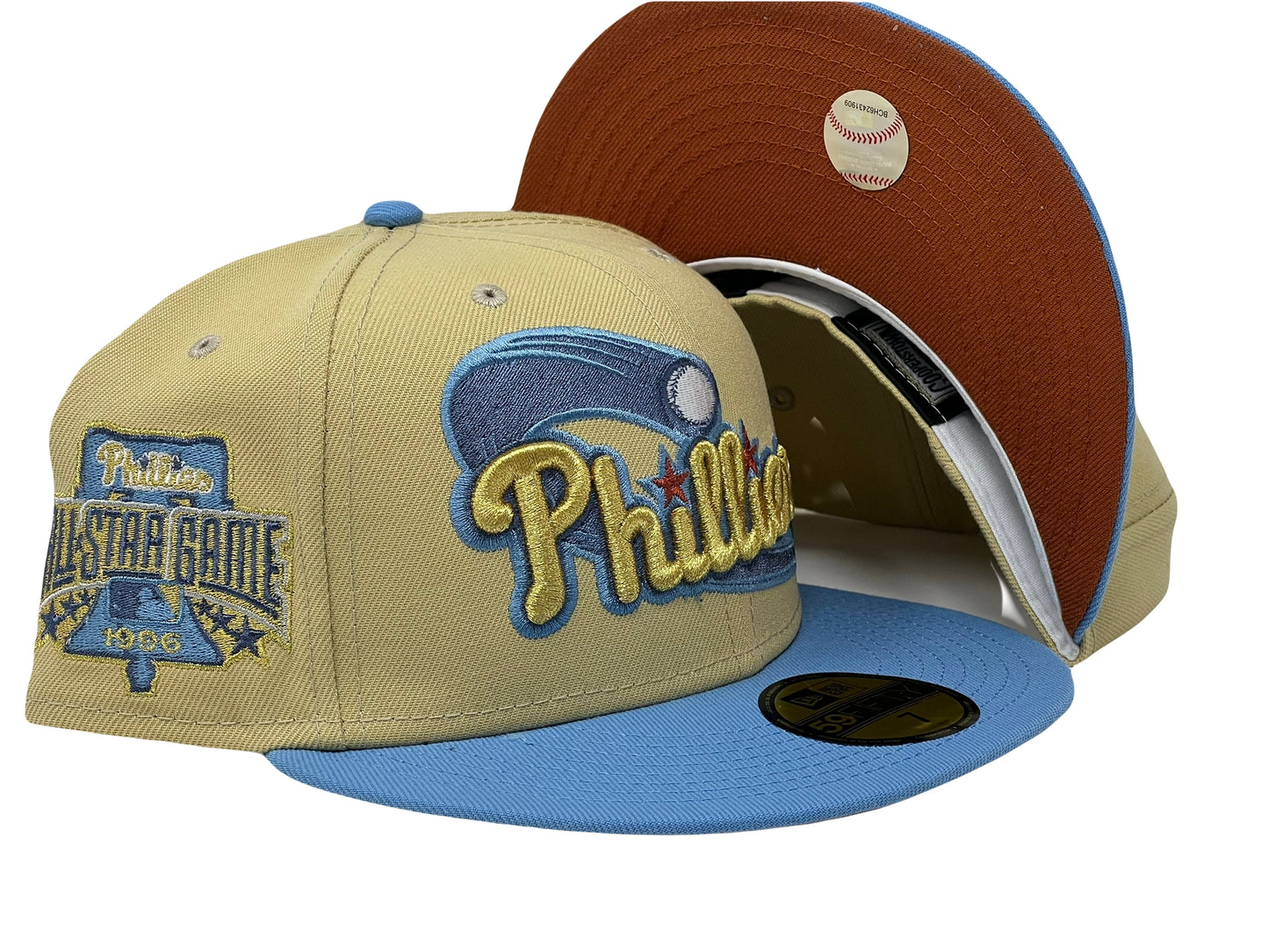 Philadelphia Phillies 1996 All Star Game "Sunrise Gradient 2" Rust Orange Brim New Era Fitted Hat