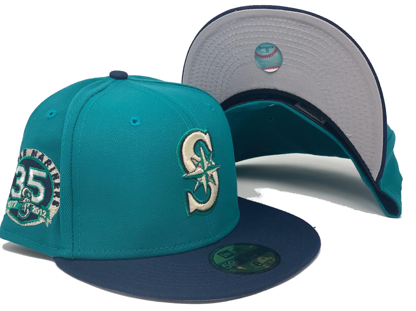 New Era Seattle Mariners Oceanic Teal Script Fitted Hat