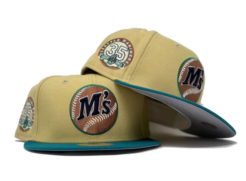 Seattle Mariners 35th Anniversary "Vegas Gold Collection" Fitted Hats