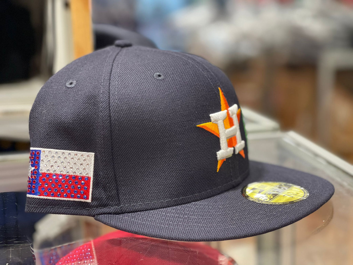 Navy Blue Houston Astros MLB Crystal Icons New Era Fitted Hat