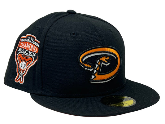 Arizona Diamondbacks 1998 Inaugural Season Black Orange Brim New Era Fitted Hat