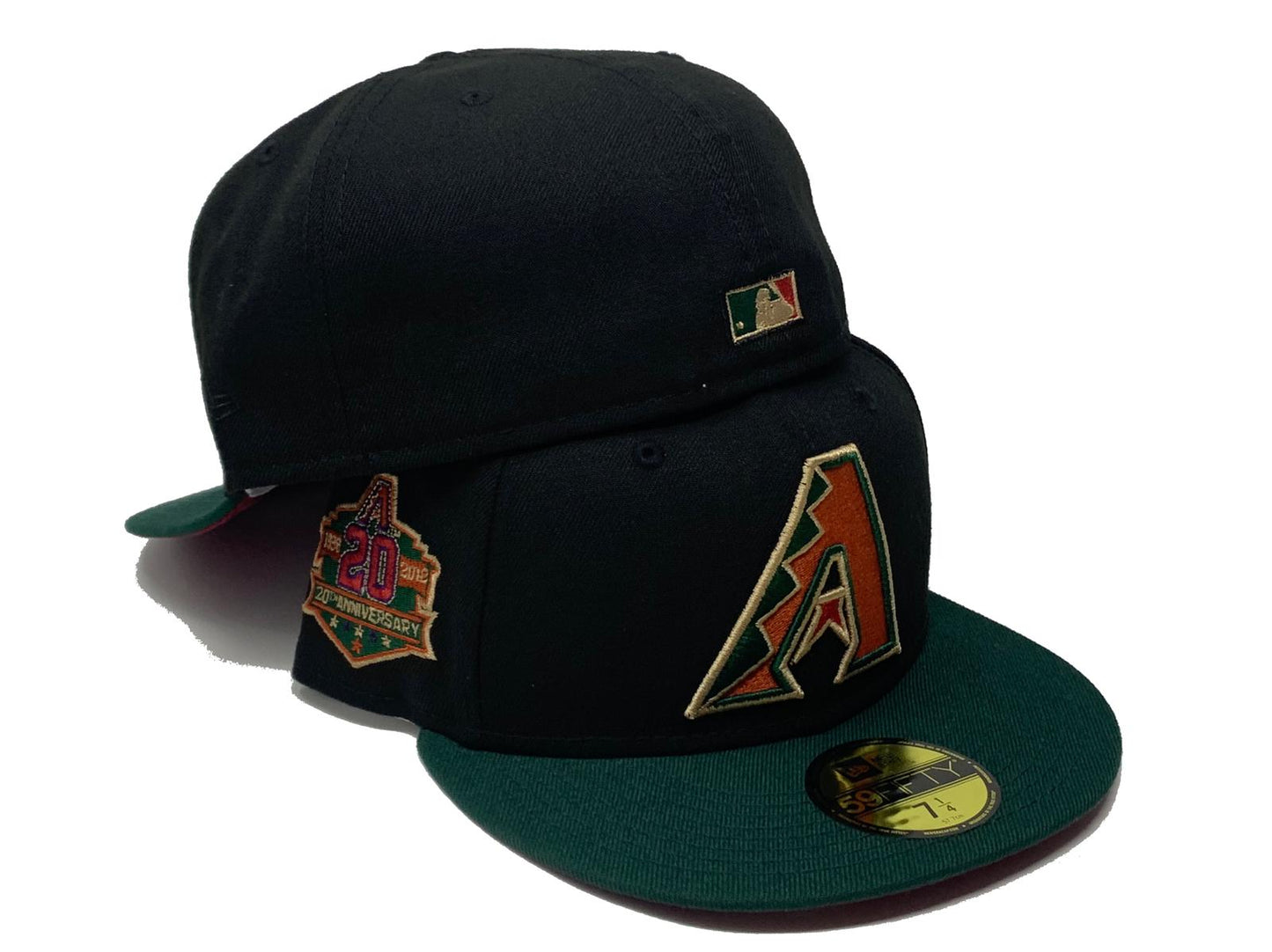 ARIZONA DIAMONDBACKS  20TH ANNIVERSARY "MLB* NHL CROSSOVER" BURGUNDY BRIM NEW ERA FITTED HAT