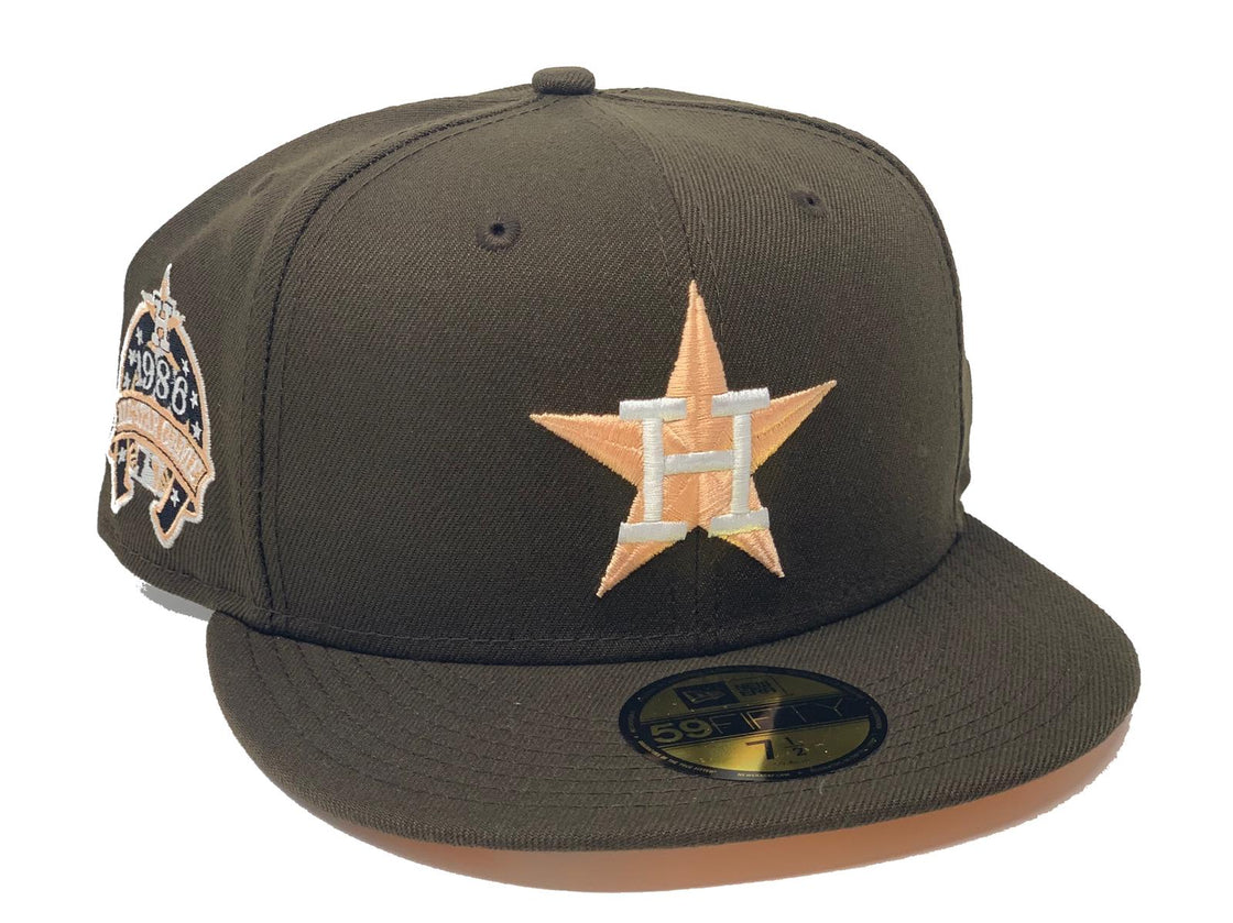 HOUSTON ASTROS 1986 ALL STAR GAME BROWN PEACH BRIM NEW ERA FITTED HAT