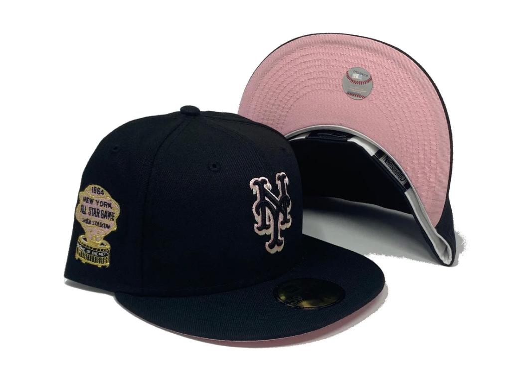 New York Mets 1964 All Star Game Black Pink Brim New Era Fitted Hat