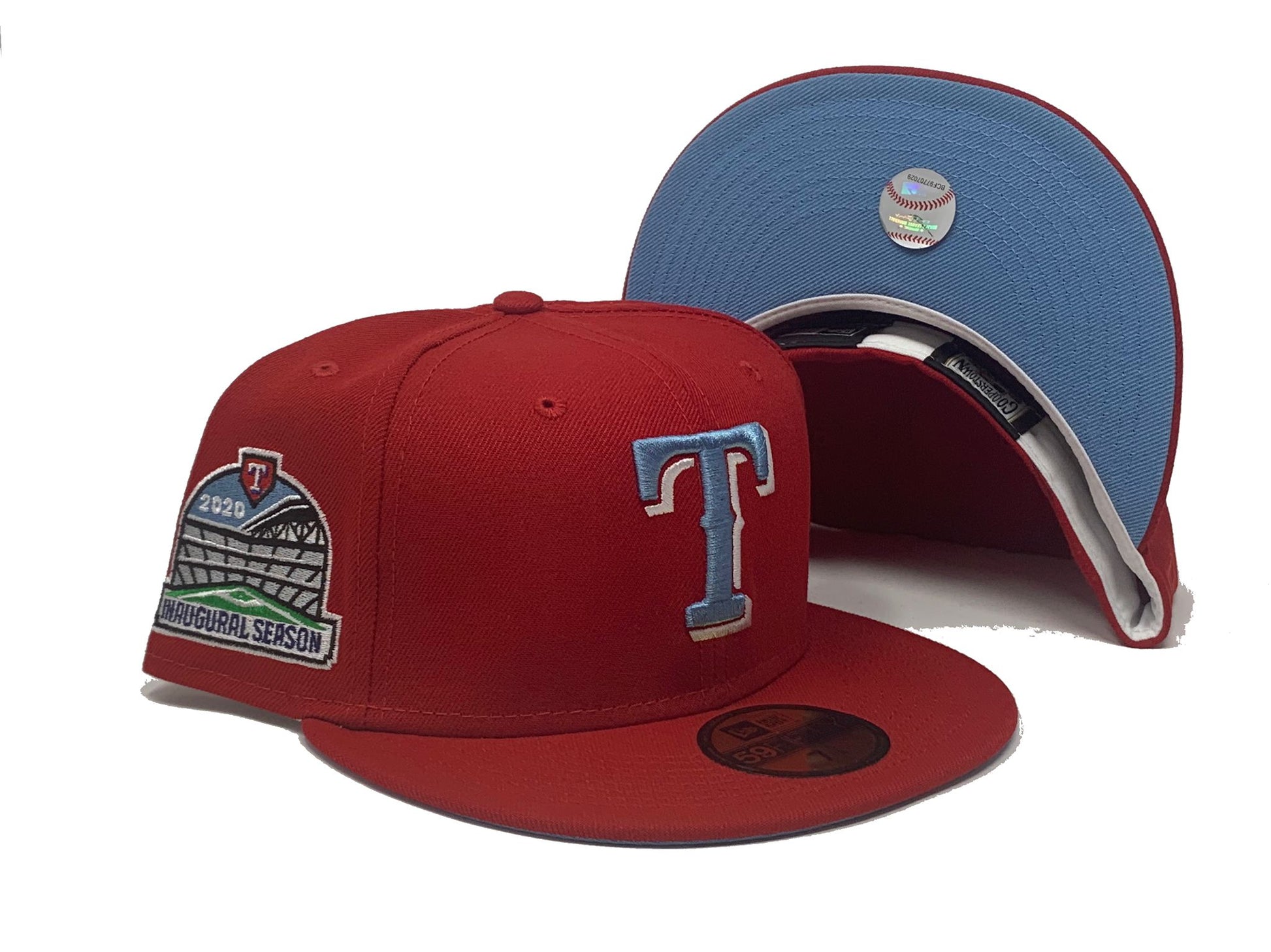 Red Texas Rangers Inaugural Season Custom New Era Fitted Hat
