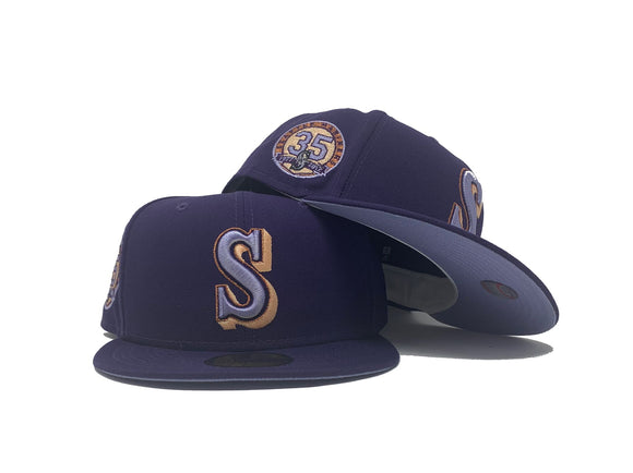 Purple Seattle Mariners 35th Anniversary Custom New Era Fitted Hat ...