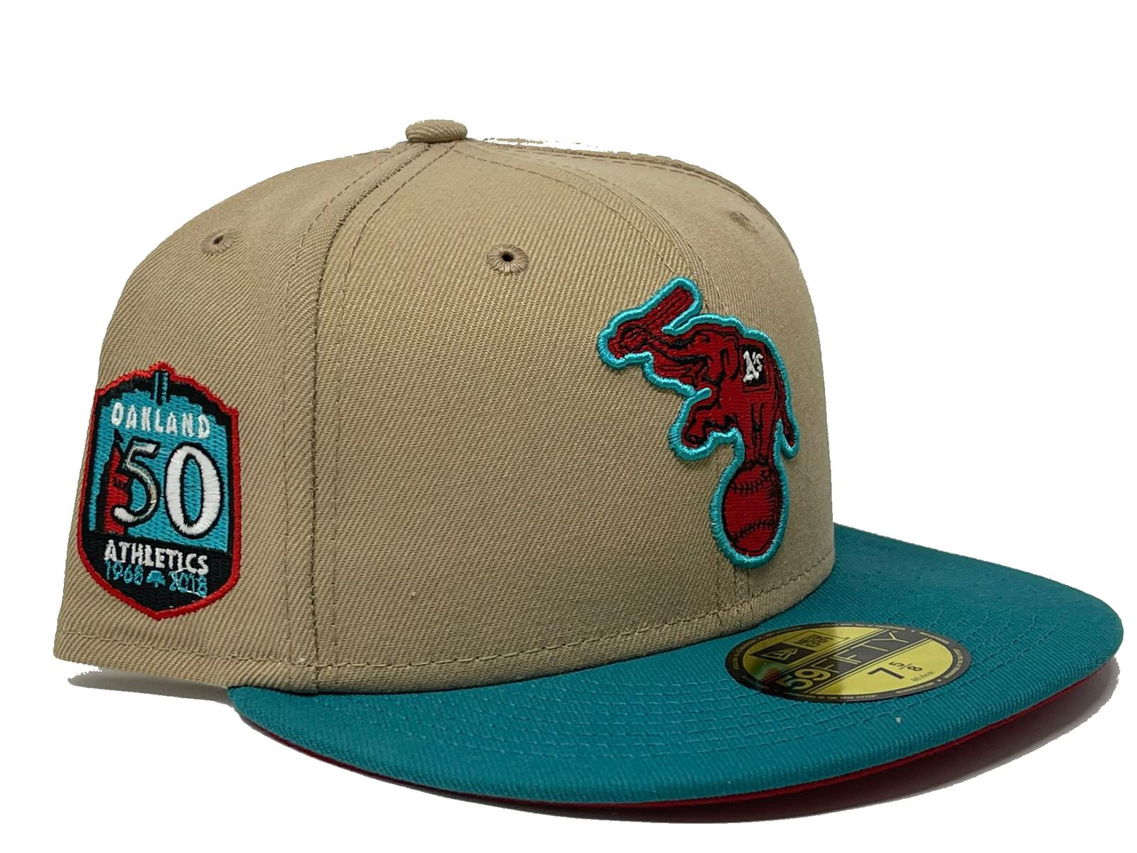 Oakland Athletics New Era Red/Brown Stomper Custom Side Patch 59FIFTY Fitted Hat, 7 3/4 / Red