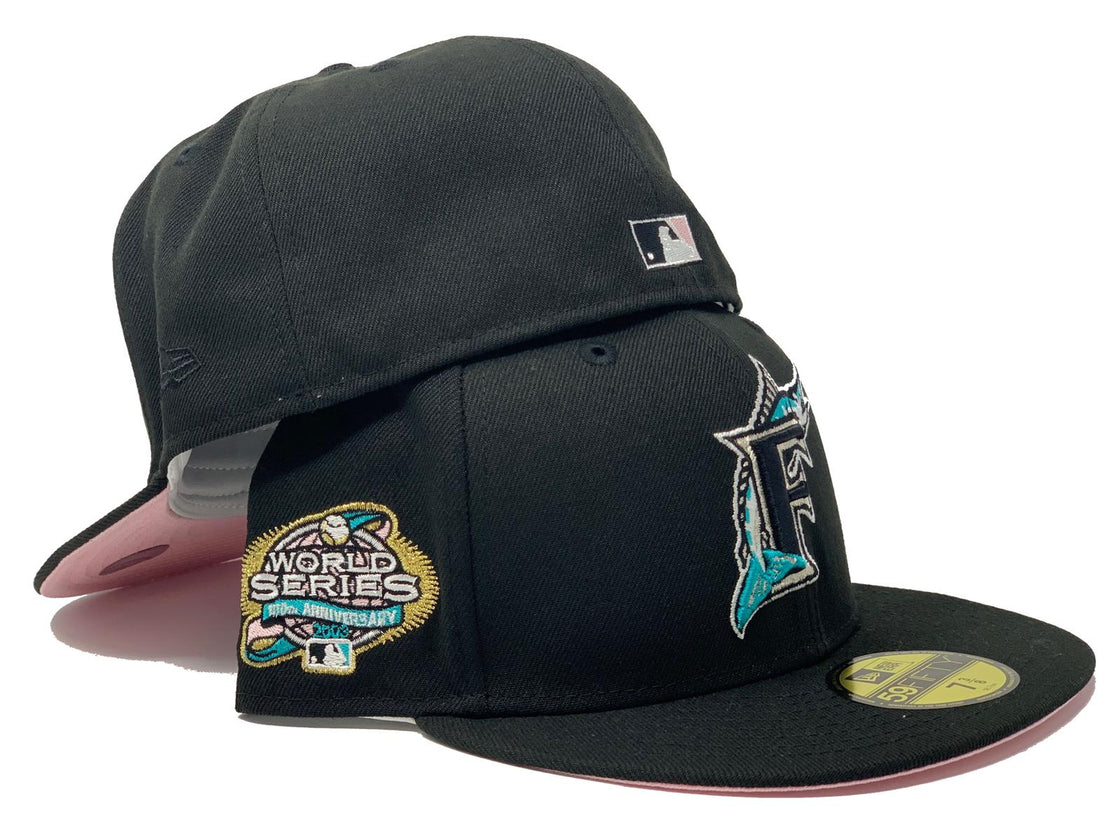 FLORIDA MARLIN 2003 WORLD SERIES BLACK PINK BRIM NEW ERA FITTED HAT