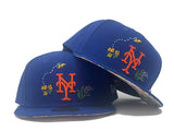 New York Mets Floral print Brim New Era Fitted hat