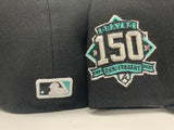 Black Atlanta Braves 150 Anniversary Custom New Era Fitted Hat